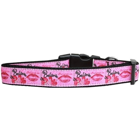 MIRAGE PET PRODUCTS Believe in Pink Nylon Cat Collar 125-233 CT